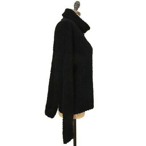 Bobeau Popcorn Turtleneck Sweater Top Size M L Textured Black NEW Tag B50 - Picture 3 of 5